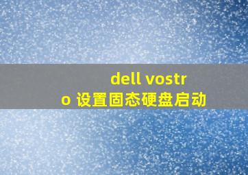 dell vostro 设置固态硬盘启动